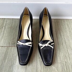 Vintage Ann Taylor Black Leather Kitten Heels